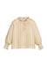 Khaki checkered blouse with long sleeves on a white background