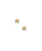 Pair of gold flower-shaped earrings on a white background
