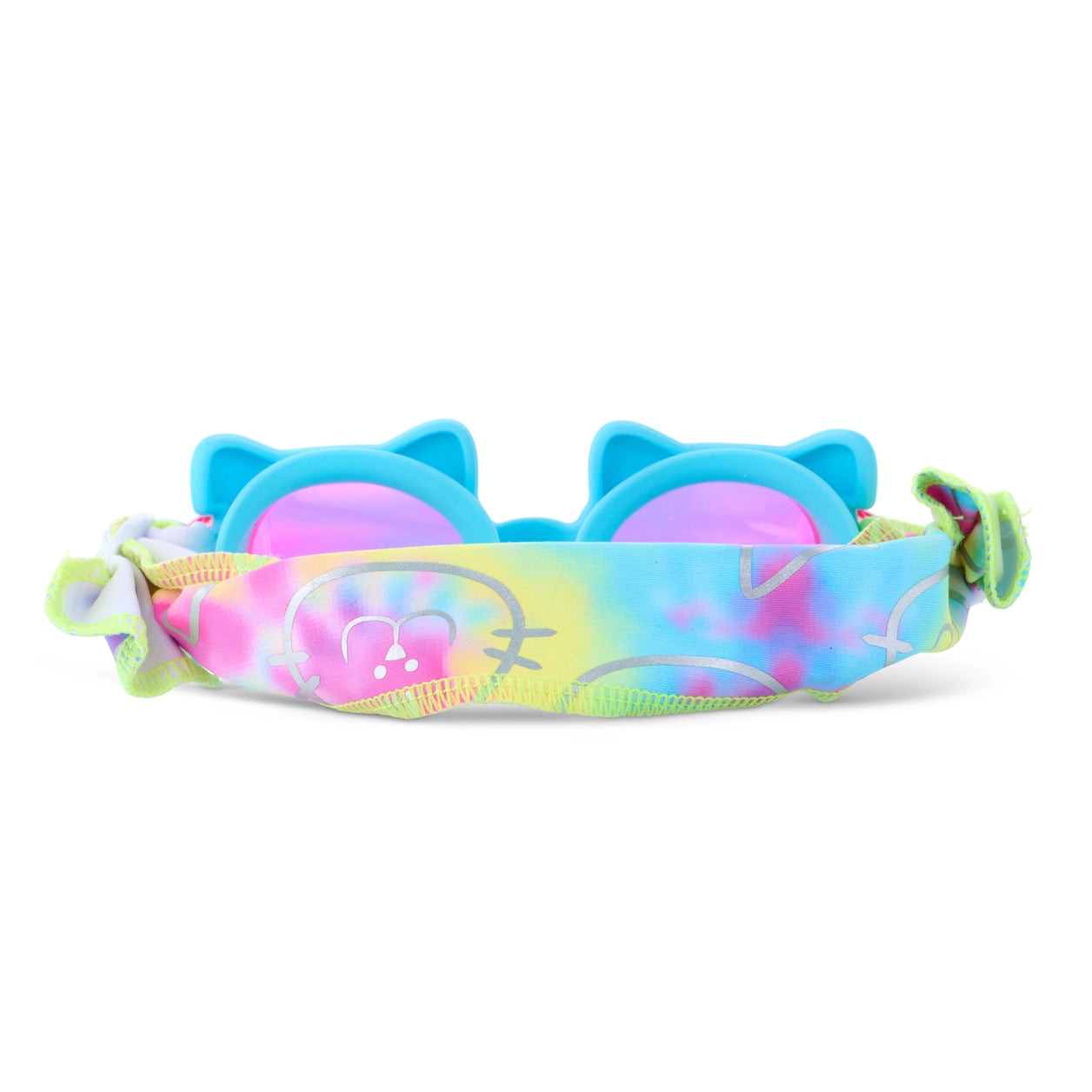 Colorful pet collar with cat ears on a white background