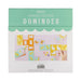 Packaging of spring picture dominoes game with colorful illustrations on a white background