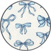 Pattern of blue bows on a white background
