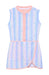 Pastel striped dress with a pink collar on a white background