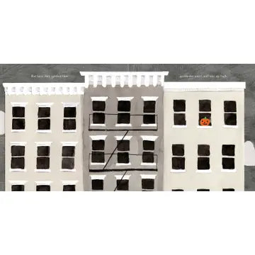 Model of a building with windows and a clock face on a white background