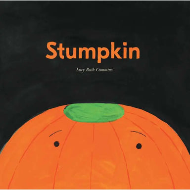 Book cover of 'Stumpkin' with a pumpkin illustration on a dark background