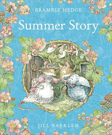 Book cover of 'Summer Story' from Brambly Hedge series with illustration of two animals and floral elements.