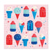 Colorful ice cream cone pattern on a pink background