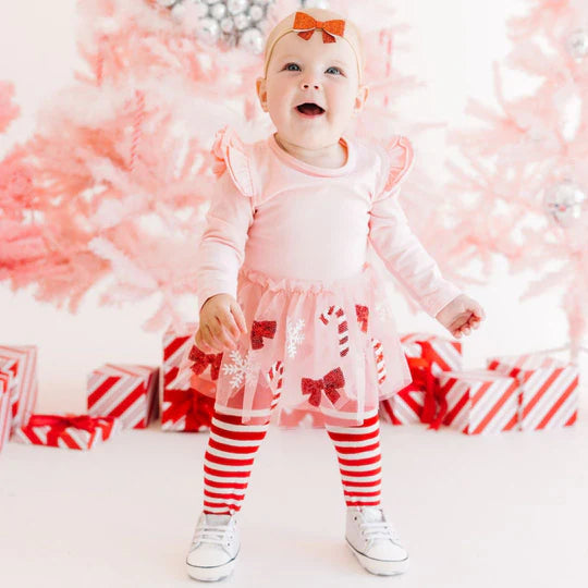 Tutu Bodysuit - Candy Cane Cutie