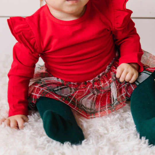 Tutu Bodysuit - Christmas Plaid