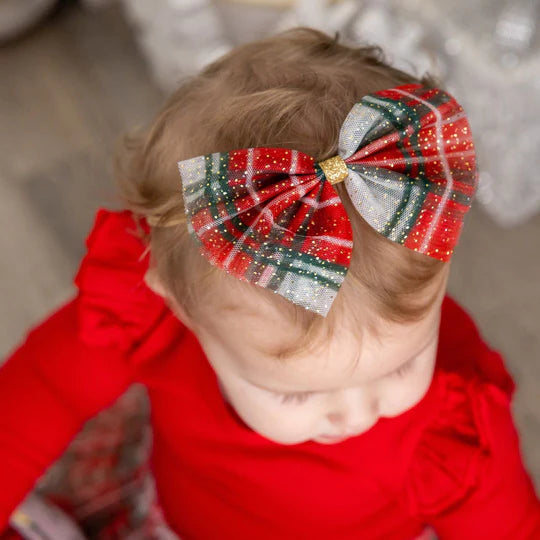 Baby Headband - Christmas Plaid Tulle