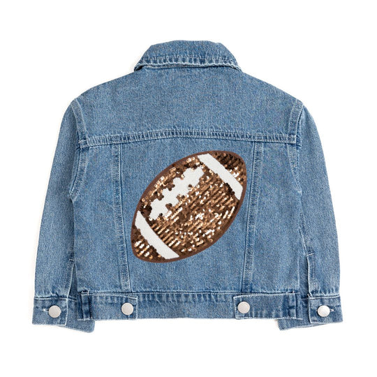 Denim Jacket - Game Day Football Sequin