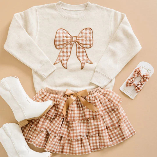 Sweatshirt - Gingham Bow Patch