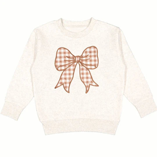 Sweatshirt - Gingham Bow Patch