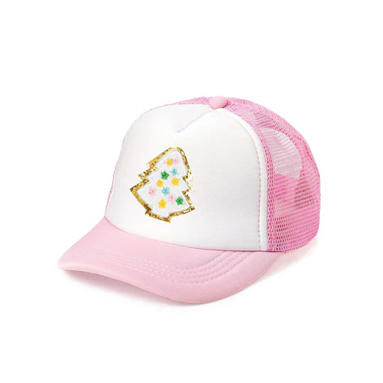 Trucker Hat - Pastel Christmas Tree Patch