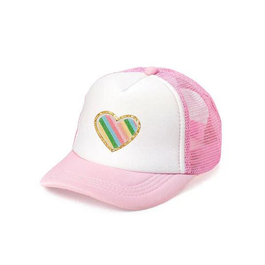 Trucker Hat - Rainbow Heart Patch