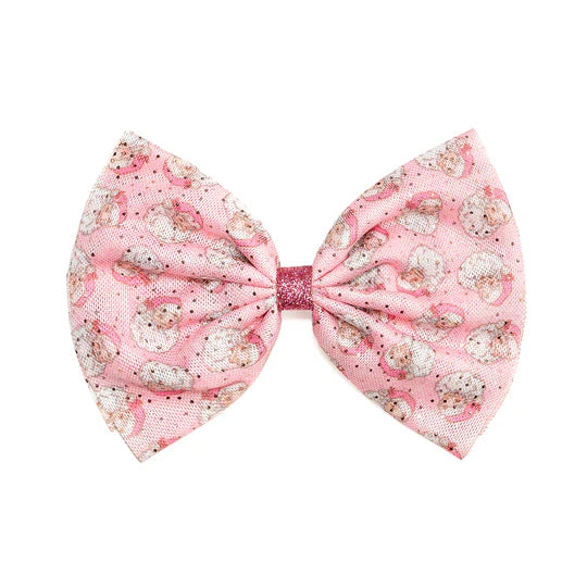 Bow Clip - Retro Santa Tulle