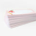 Stack of index cards with a white background