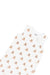 A white sleeveless baby sleep sack featuring a repeating pattern of small teddy bears wearing blue outfits, shown on a plain white background.