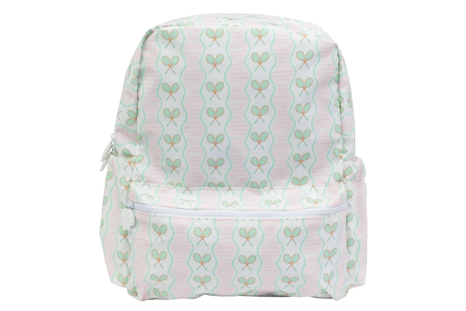 Backpack with tennis pattern on a white background