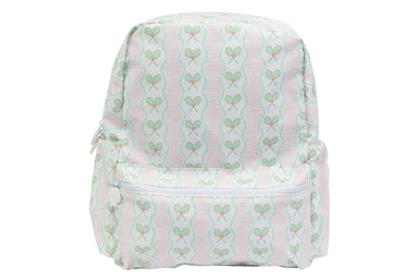 Backpack with tennis pattern on a white background