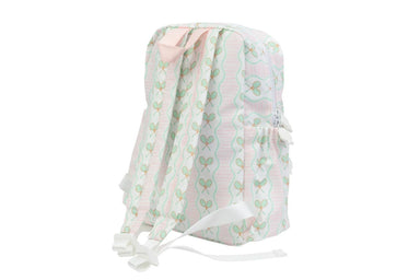 Backpack with a tennis pattern on a white background