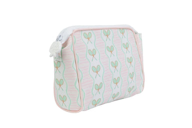 Small pouch with tennis pattern on a white background