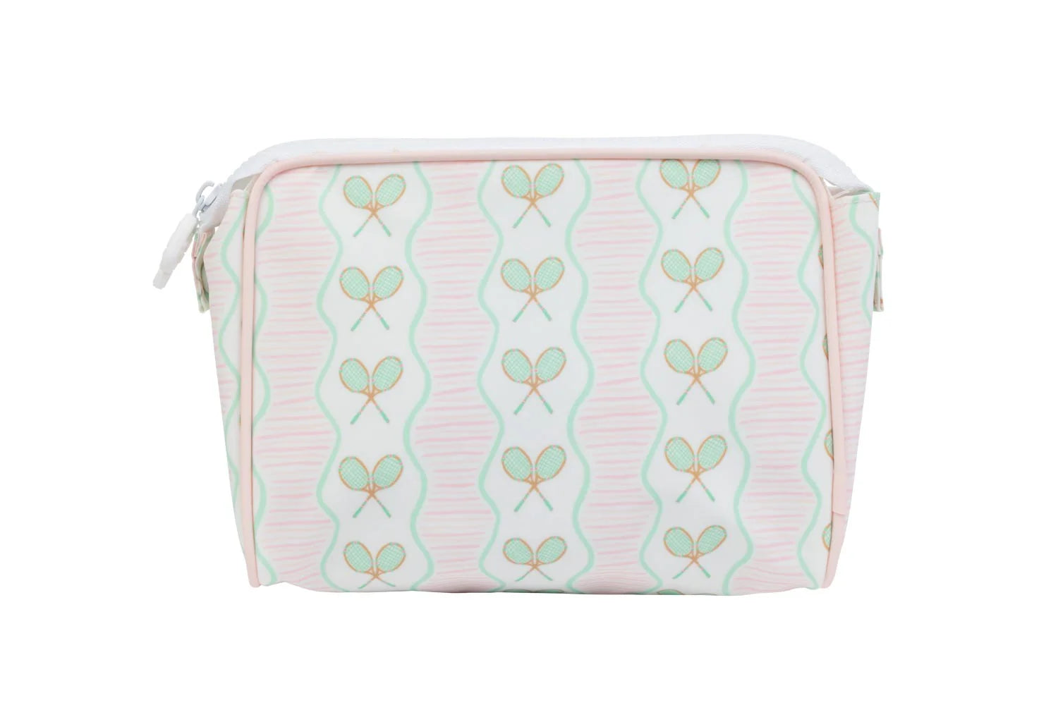 Small pouch with tennis pattern on a white background