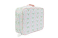 Rectangular lunch bag with tennis pattern on a white background