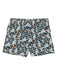 Camouflage-patterned shorts on a white background