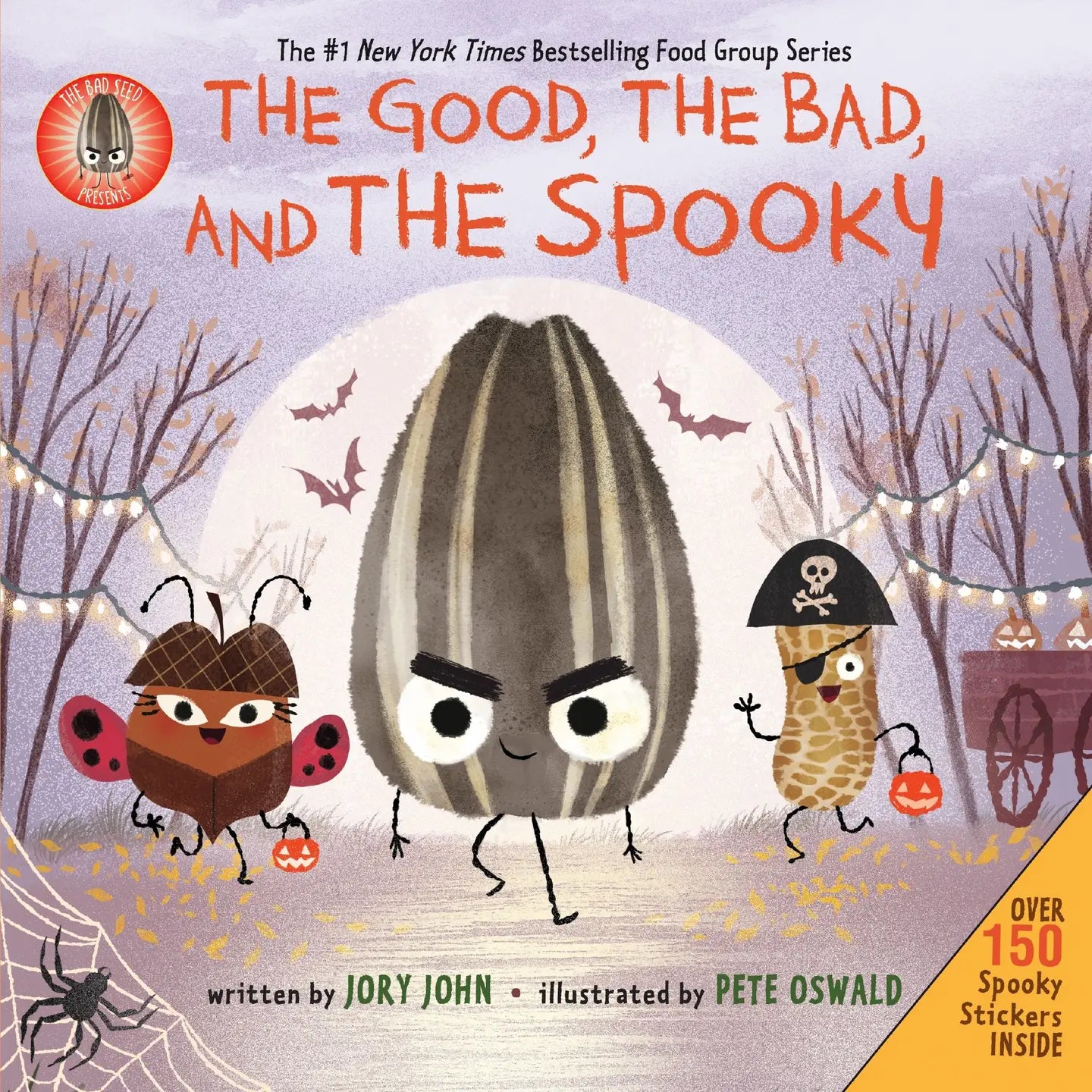 Book cover of 'The Good, The Bad, and The Spooky' with characters and Halloween elements.