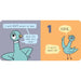 Cartoon illustration of a worm and a bird with text bubbles on a blue and orange background.