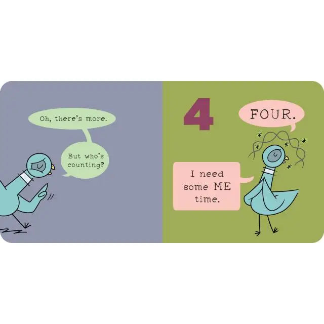 Illustration of a number four with a character expressing a desire for 'ME' time, on a split background.