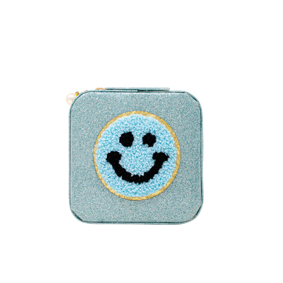 Jewelry Box - Teal Happy Face Sparkle