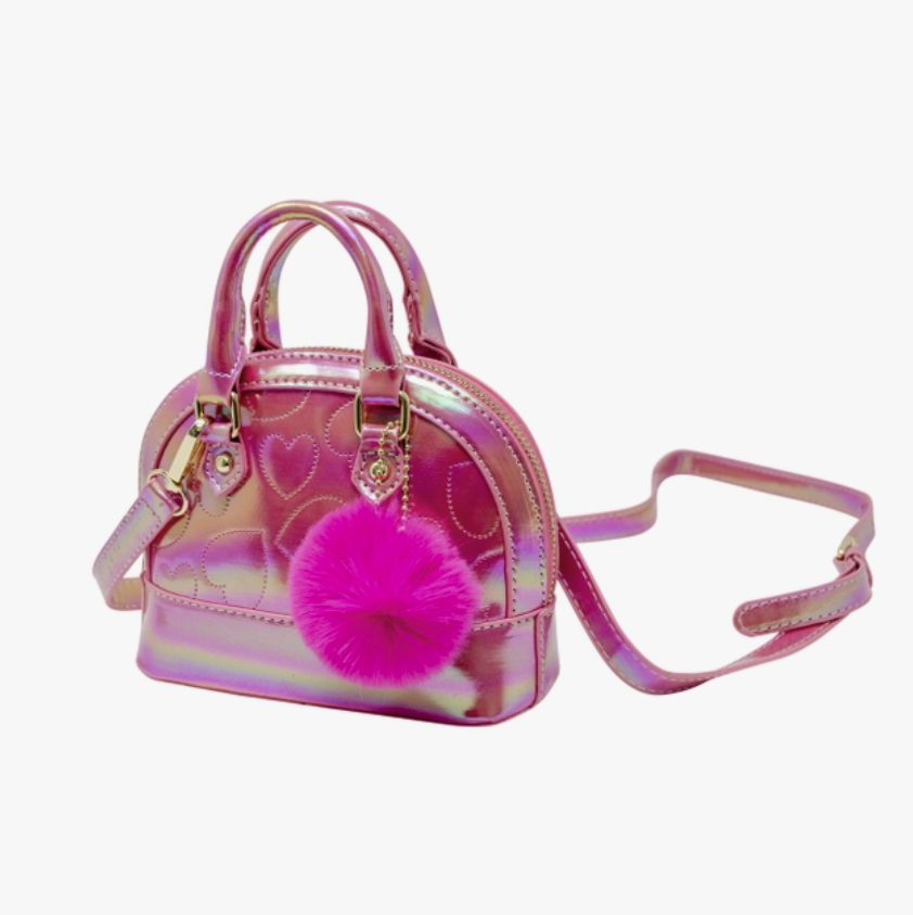 Purse - Hot Pink Dotted Heart