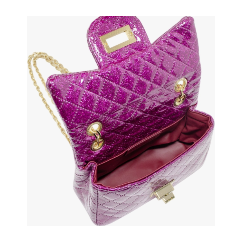 Purse - Hot Pink Quilted Sparkle Mini