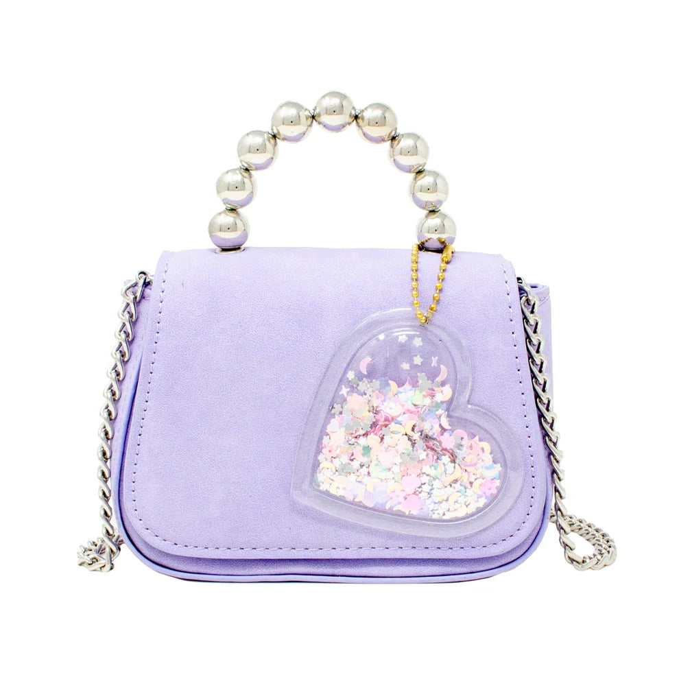 Purse - Purple Pearl Handle Heart