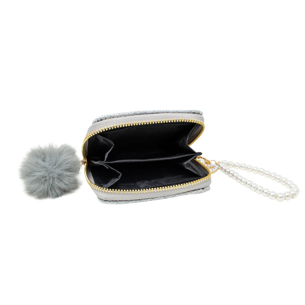 Wallet - Silver Sparkle Pearl Strap