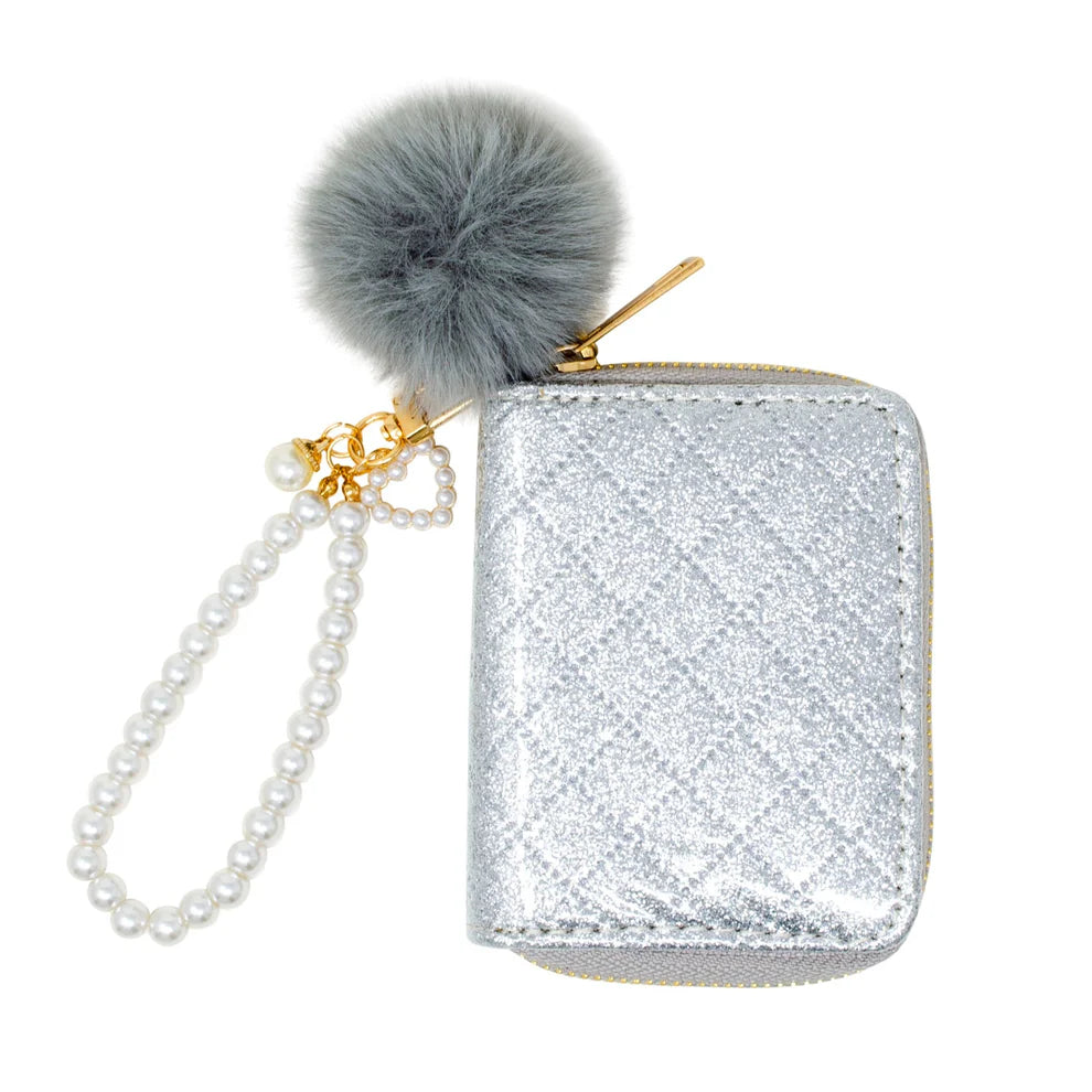 Wallet - Silver Sparkle Pearl Strap