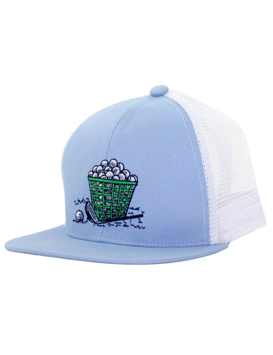 Blue baseball cap with golf design