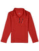 Red textured quarter zip pullover for boys with long sleeves and a stand collar by Properly Tied shown on a white background