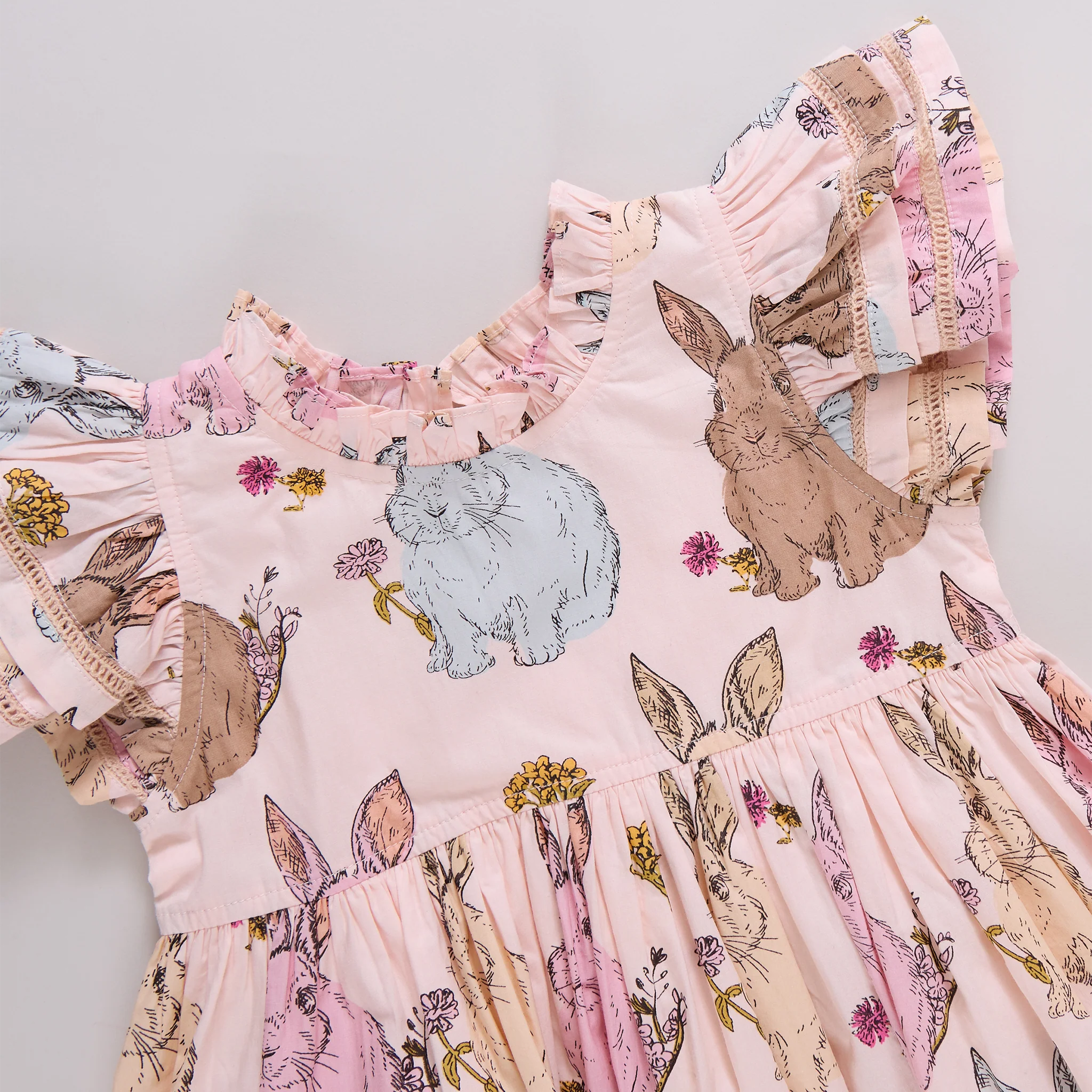 Jennifer Ruffle Dress - Vintage Bunnies