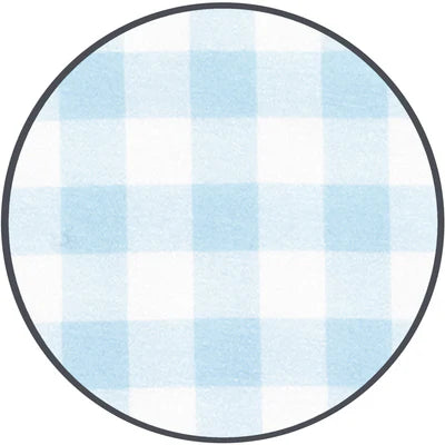 Round blue and white checkered pattern