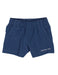 Blue shorts with 'Properly Tied' branding on a white background