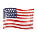 American flag plate waving on a white background
