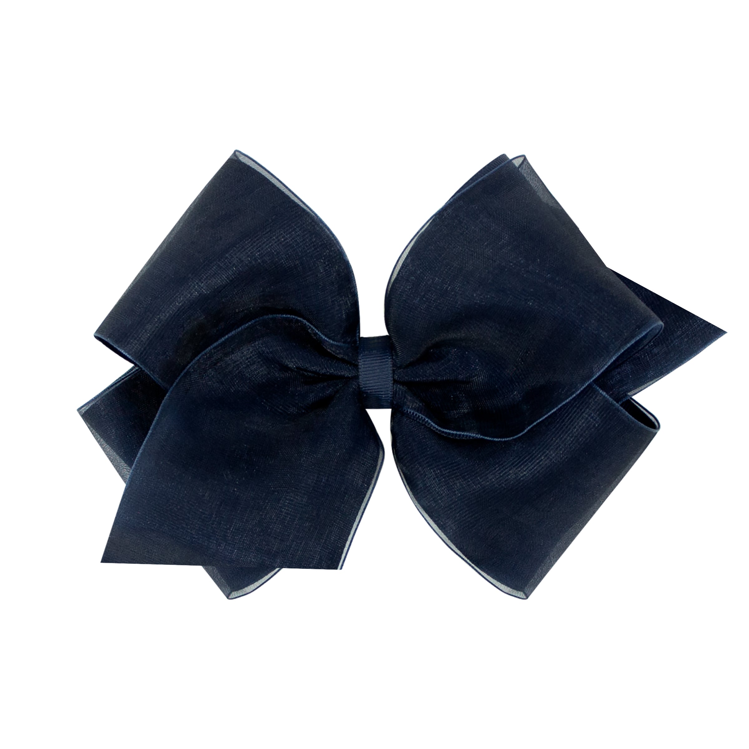 Bow - Navy Organza/Grosgrain Overlay