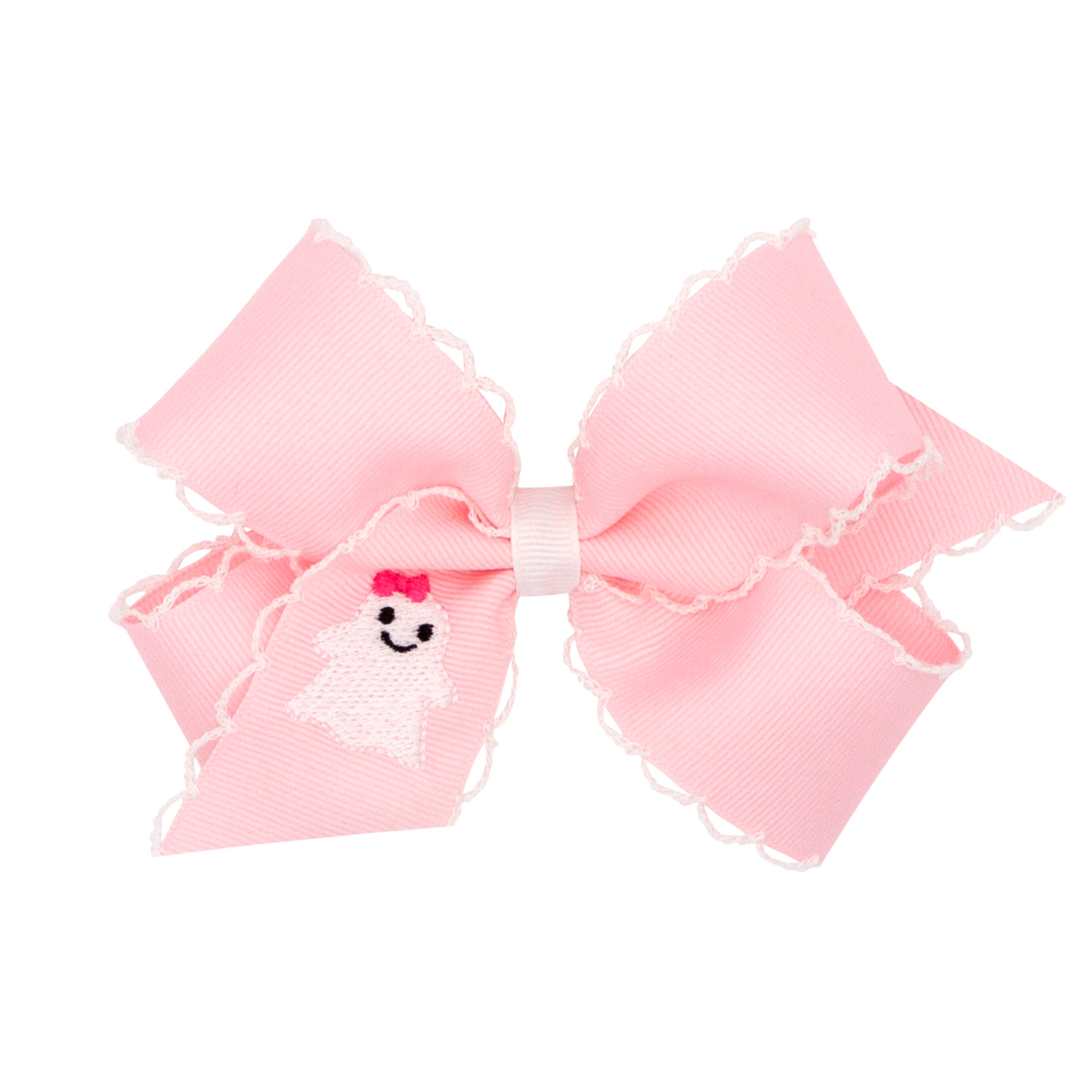 Grosgrain Bow - Pink Ghost