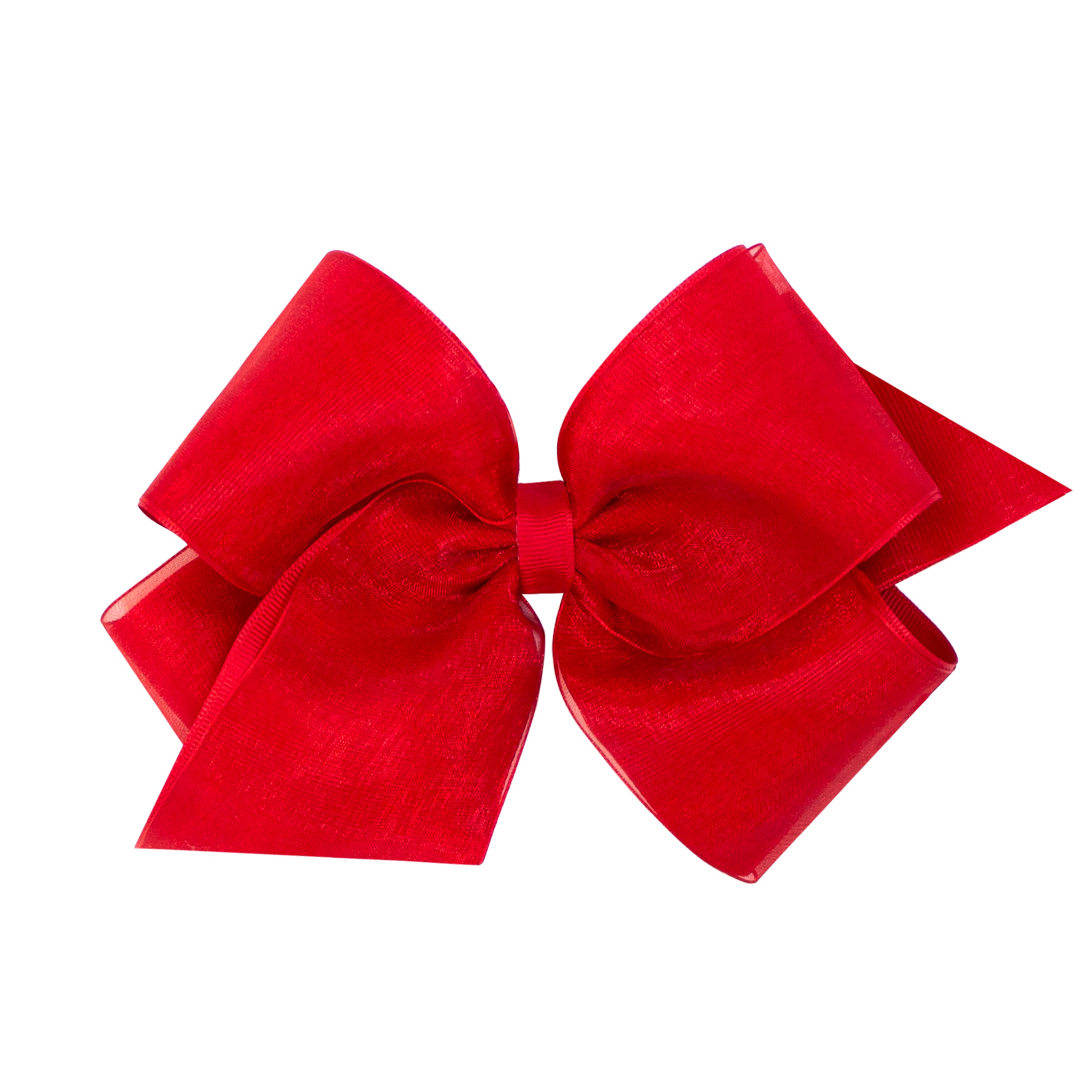 Bow - Red Organza/Grosgrain Overlay