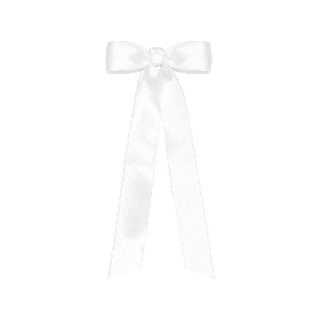 Mini French Satin Bow - White