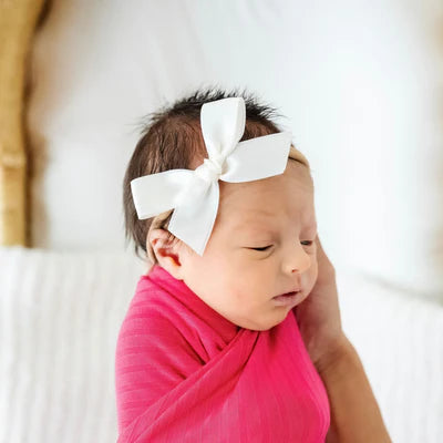 Satin Headband - White