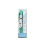 A packaged green and white pen with a cowboy themed illustration, shown inside a clear plastic blister pack with a blue and white backing card.