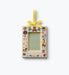 Rifle Paper Co. Baby's First Christmas photo frame ornament with nursery motifs and a yellow ribbon around a 2x3 inch photo opening